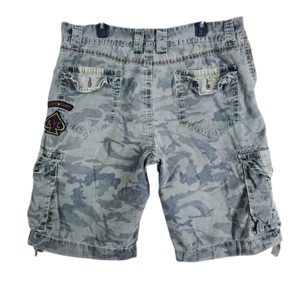 Affliction Jort Shorts Cargo Camo Mens 40 Grunge Gray Black Relaxed Fit (39x12) - Picture 2 of 13